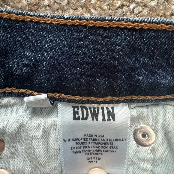 NWT Edwin Maddox Slim Jeans Men’s Straight Leg Medium Wash Size 30 - Picture 10 of 13